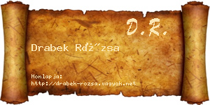 Drabek Rózsa névjegykártya